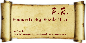 Podmaniczky Rozália névjegykártya